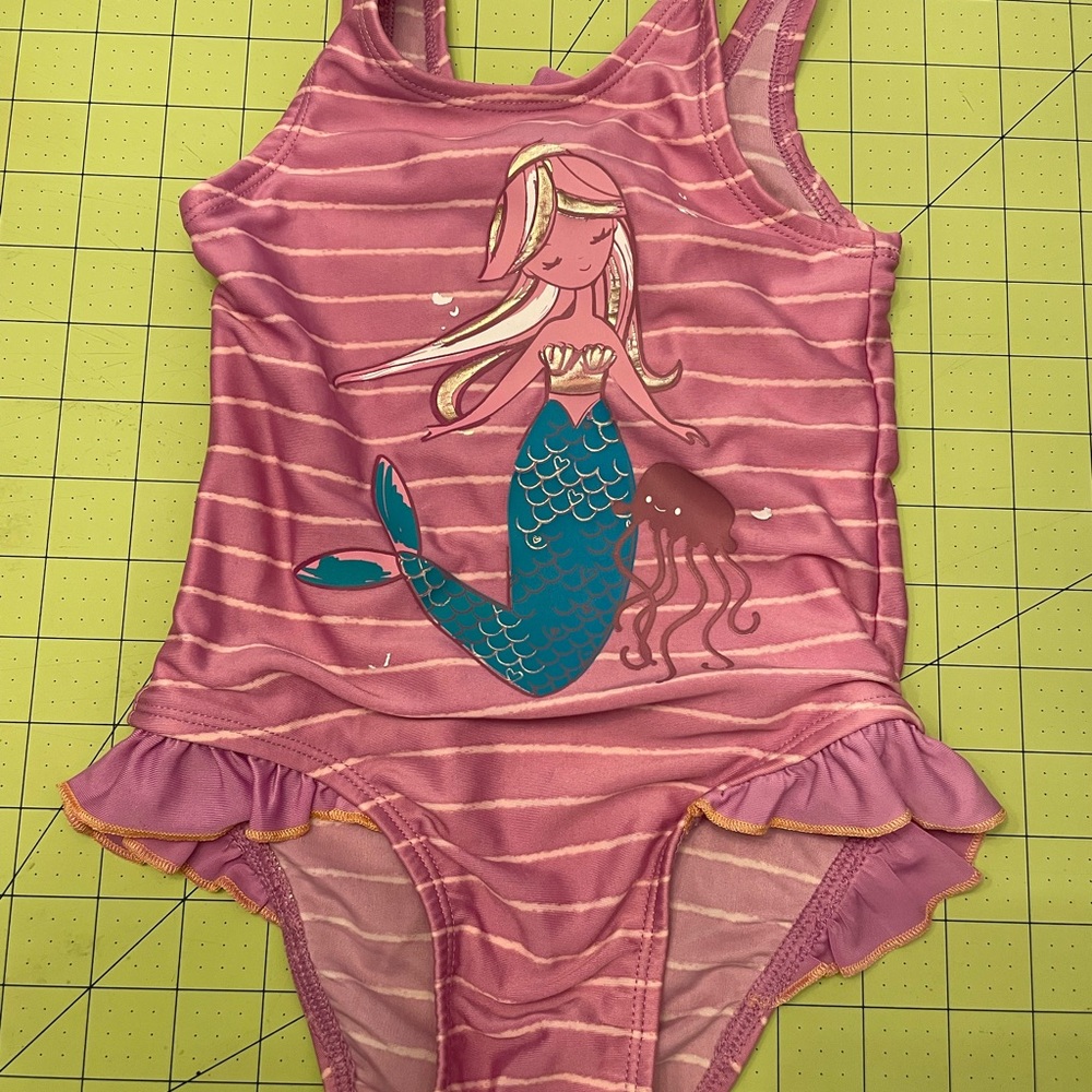 Cat & Jack Pink Mermaid Kids Swim One Piece